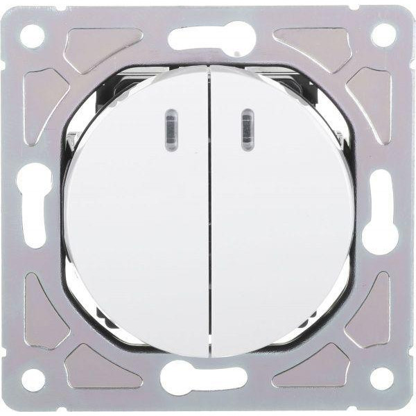 HausMark Bela с подсветкой 10А 250В белый (SNG-SWP.RD20MG2W1L-WH) - зображення 1