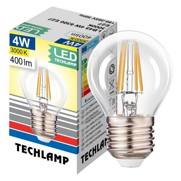 Techlamp LED Classic P45 4 Вт E27 3000 К 220 В прозрачная (8595557072973) - зображення 1