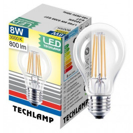 Techlamp LED Classic A60 8 Вт E27 3000 К 220 В прозрачная (8595557072928)