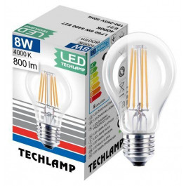 Techlamp LED Classic A60 8 Вт E27 4000 К 220 В прозрачная (8595557072935)