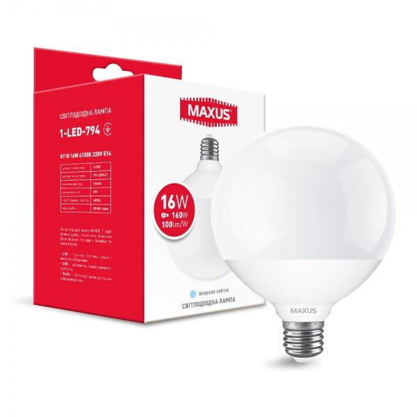 MAXUS LED G110 16W 4100K 220V E27 (1-LED-794) - зображення 1