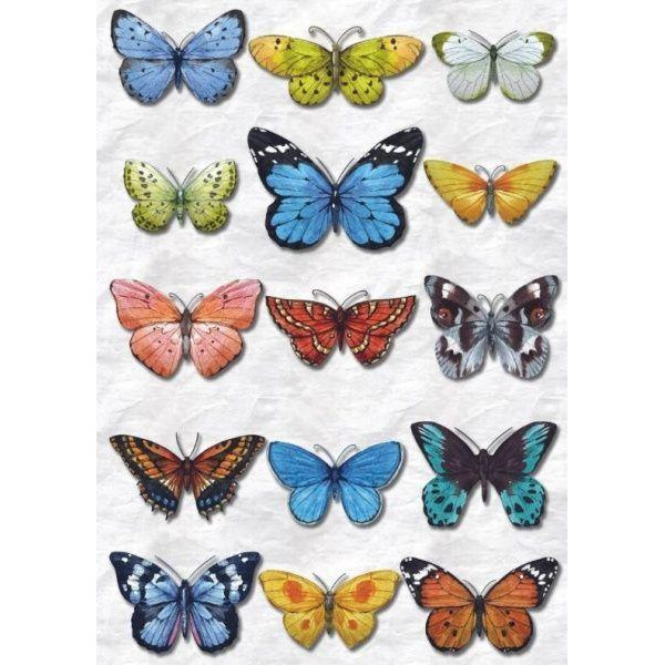 Наш Декупаж Декоративная наклейка  Бабочки акварель 49x70 см (4820154070577) - зображення 1
