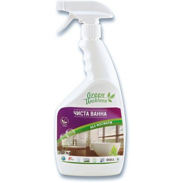 Green Unikleen Органическое средство для мытья ванны Чистая ванная 0.7 л (0105075) - зображення 1
