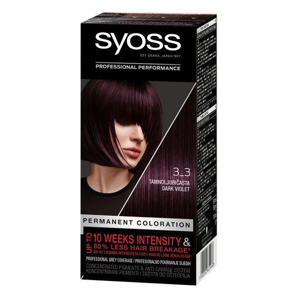 Syoss 3-3 Стойкая краска для волос Темно-фиолетовый 115 ml (9000100632966) - зображення 1