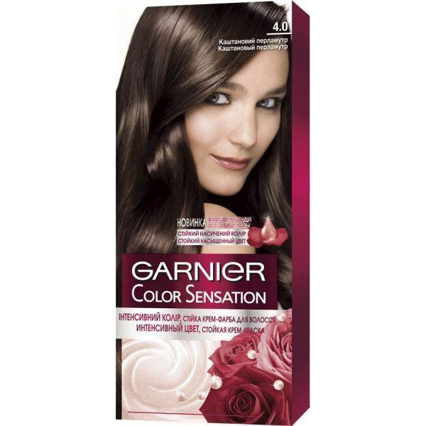 Garnier Краска для волос  Color sensation №4.0 каштановый перламутр 1шт (3600541135802) - зображення 1
