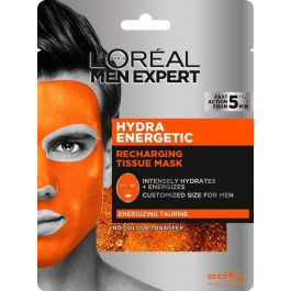 L'Oreal Paris Тканевая маска для лица  Men Expert Hydra Energetic для мужчин 30 г (3600523704378)