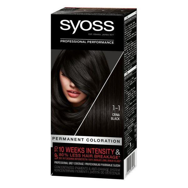 Syoss 1-1 Стойкая краска для волос Черный 115 ml (9000100632669) - зображення 1