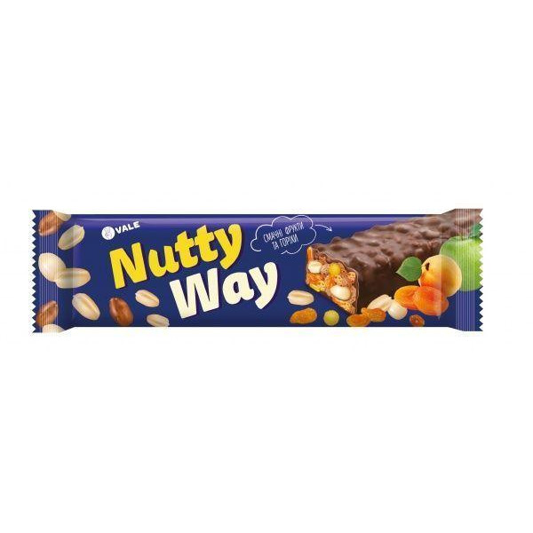 Vale Батончик  ореховый NUTTY WAY мюсли с фруктами глазурированный 40 г (4820200890418) - зображення 1