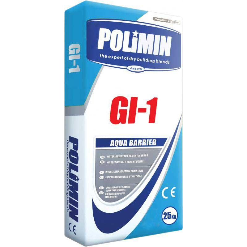 Polimin Гидроизоляционная смесь GI-1 Aqua barrier 25 кг (4823048300545) - зображення 1
