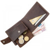 Grande Pelle Надежное мужское портмоне в винтажном стиле  11229 коричневое - зображення 4