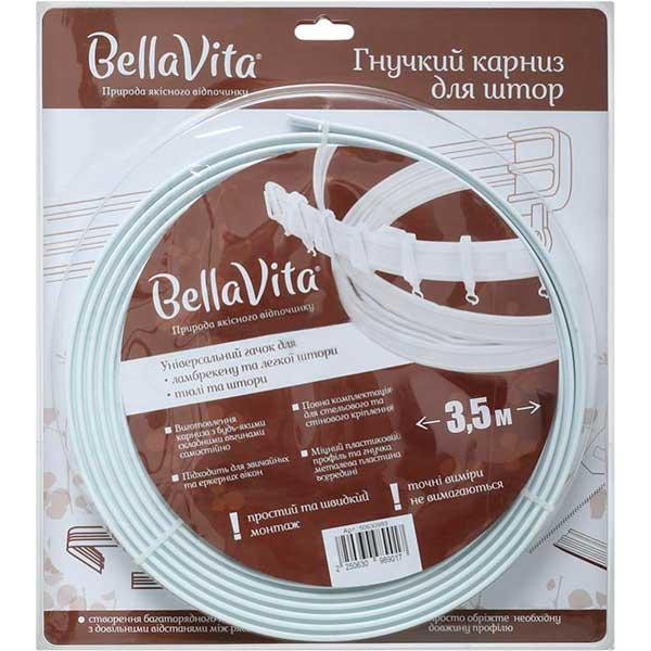 Bella Vita Карниз гнучкий  B-11350SKIN одинарний укомплектований 350 см білий (2250630988010) - зображення 1