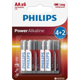 Philips AA bat Alkaline 4+2шт PowerLife (LR6P6BP/10)