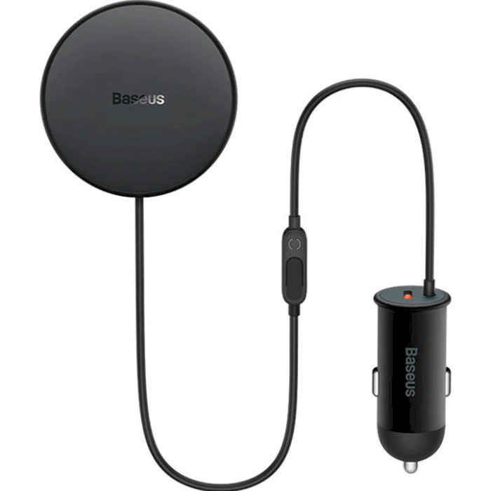 Baseus CW01 Magnetic Wireless Charging Car Mount 40W with USB-C Black (SUCX040101) - зображення 1
