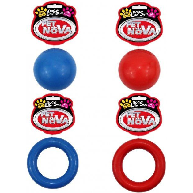 Pet Nova Набор игрушек для собак  Мячи и кольца (RUB-RINGBALL) - зображення 1