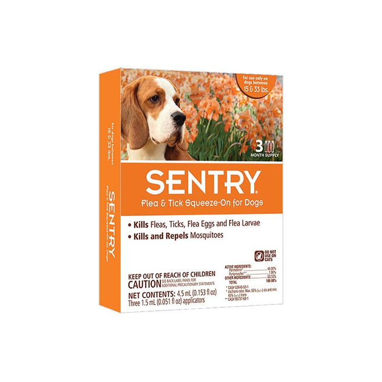Sentry Краплі на холку  від бліх, кліщів і комарів для собак вагою 7-15 кг 1.5 мл (ціна за 1 піпетку) 43567 - зображення 1