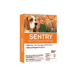 Sentry Капли против блох, клещей и комаров для собак 3 шт 7-15 кг (23630)
