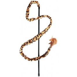 Karlie-Flamingo Іграшка для котів Leopard Fishing Rod вудка з пір'ям і дзвіночком 50 см (42999)
