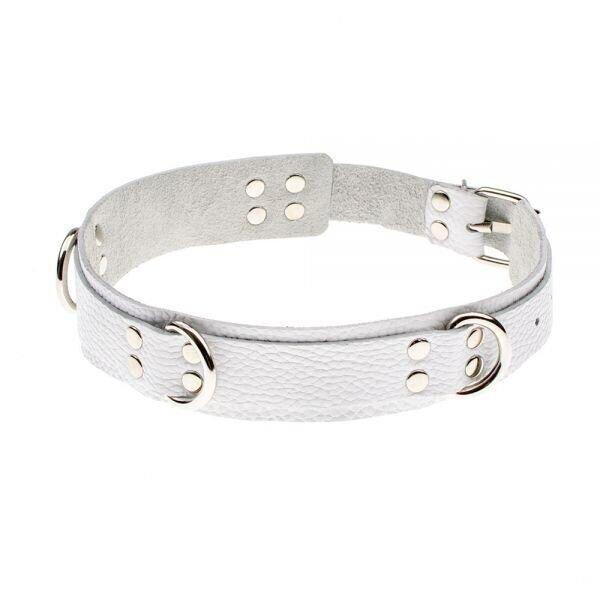 Slash Slave leather collar, white (SL280242) - зображення 1