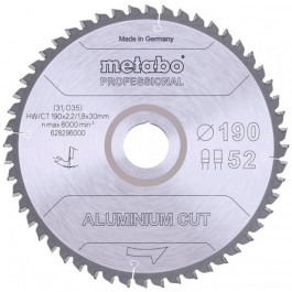 Metabo Aluminium cut - professional, 190x30 Z52 FZ/TZ 5°neg