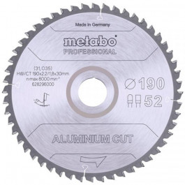   Metabo Aluminium cut - professional, 190x30 Z52 FZ/TZ 5°neg