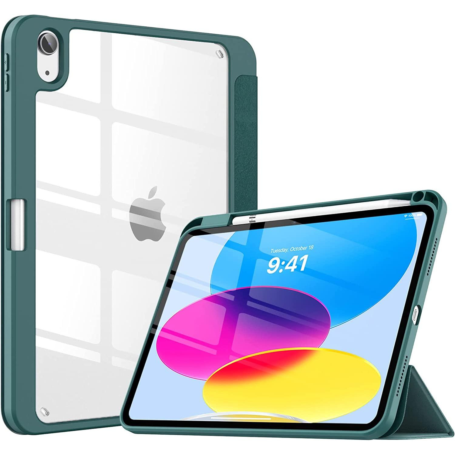 BeCover Чохол-книжка Removable Case  з кріпленням Apple Pencil для Apple iPad 10.9" 2022 Dark Green (708763) - зображення 1