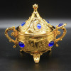 Acar Турецька цукорниця з ложкою колір золотистий (синій камінь) (15446) - зображення 1