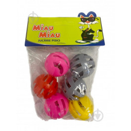 4Dog Набір іграшок MIAU MIAU м'ячі пластикові 6 шт. HL21 (5949060205565)