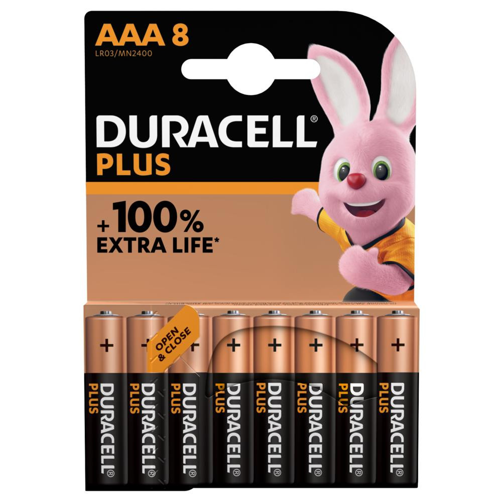 Duracell AAA bat Alkaline 8шт Plus 5000394141179 - зображення 1