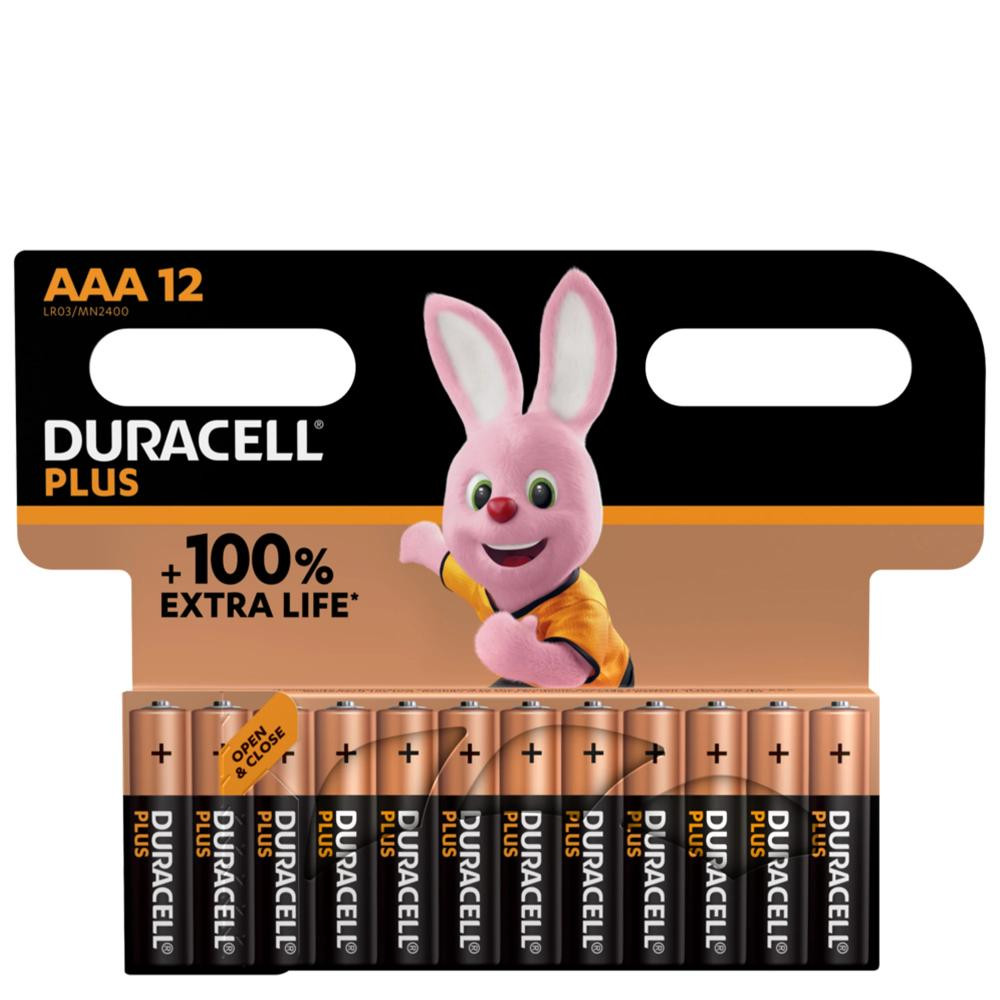Duracell AAA bat Alkaline 12шт Plus 5000394141230 - зображення 1