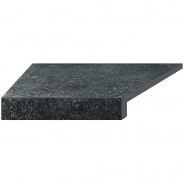 AQUAVIVA Кутовий Г-подібний елемент бортової плитки  Granito Black, 595x345x50(20) мм (лівий/45°)