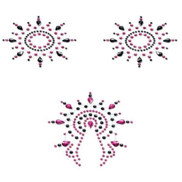 Mystim Украшения для сосков и паха Petits Joujoux Gloria, черно-розовые (4260152466550) - зображення 1