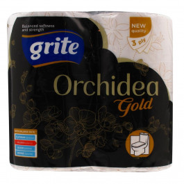 Grite Туалетная бумага Orchidea Gold, 170 отрывов, 3 слоя, 4 рулона (4770023348095)