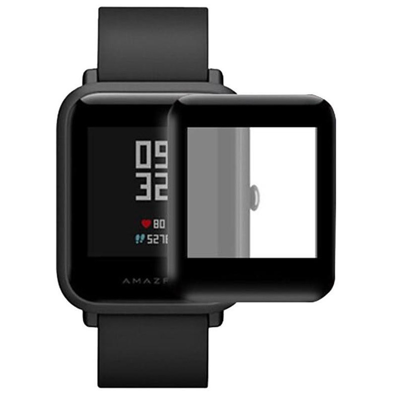 Xiaomi Полимерная пленка 3D (full glue) для  Amazfit S/ Bip/ Bip Lite (3D Black) - зображення 1