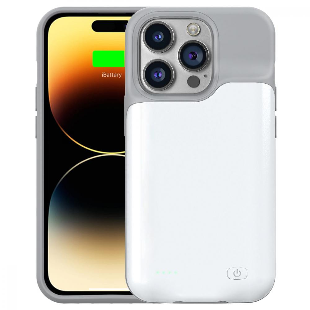 iBattery Чохол-зарядка  для iPhone 14 Pro Slan 6000 mAh White - зображення 1