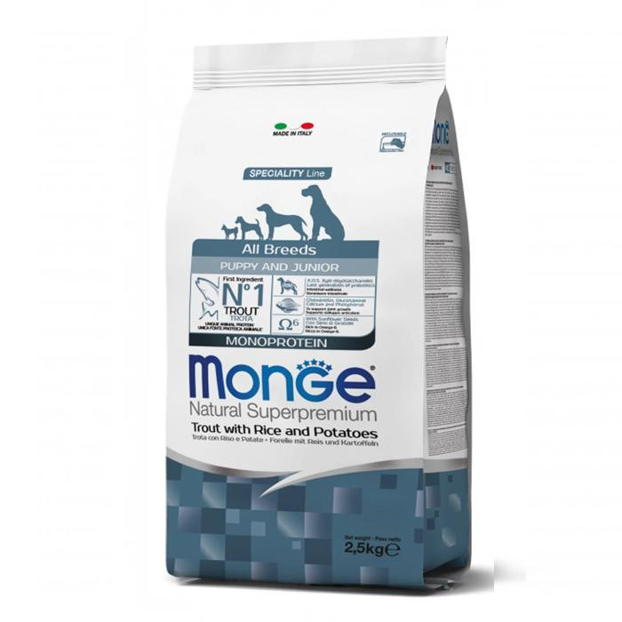 Monge All breeds Puppy & Junior Trout & Rice 2.5 кг (70011495) - зображення 1
