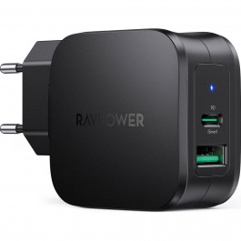 RAVPower Charger MFi Certified PD 30W 2-Port USB C Fast Charger (RP-PC144)