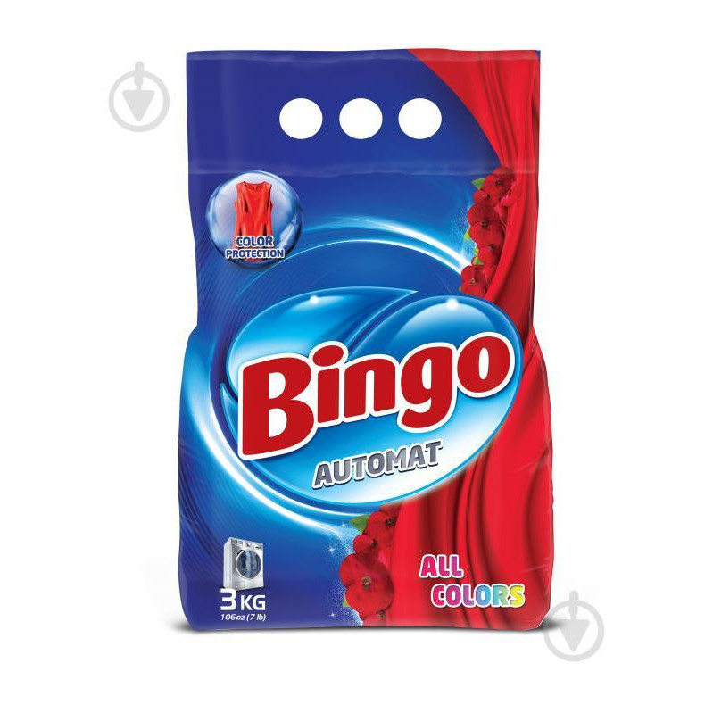 Bingo Порошок пральний  автомат All Colors, 3 кг (8690536920679) - зображення 1