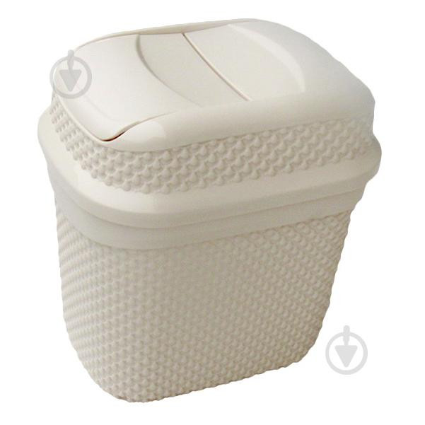 Ucsan Plastik Контейнер для сміття  DROP 4 л кремовий 131005 (8691459131005) - зображення 1
