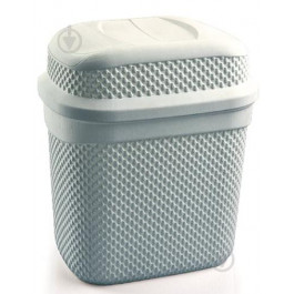 Ucsan Plastik Контейнер для сміття  DROP 4 л сірий металік 131005.2 (8691459131081)