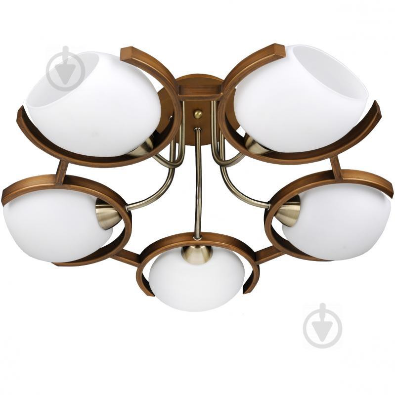 Victoria Lighting Люстра стельова  Odeon/PL5 5x60 Вт E14 горіх - зображення 1