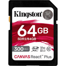 Kingston 64 GB SDXC Class 10 UHS-II U3 Canvas React Plus (SDR2/64GB)