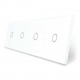 Livolo Сенсорная панель для выключателя 4 сенсора (1-1-1-1) белый стекло (C7-C1/C1/C1/C1-11)