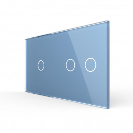 Livolo Сенсорная панель для выключателя 3 сенсора (1-2) голубой стекло (C7-C1/C2-19)