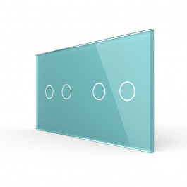 Livolo Сенсорная панель для выключателя 4 сенсора (2-2) зеленый стекло (C7-C2/C2-18)