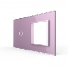 Livolo Сенсорная панель выключателя 1 сенсор 1 розетка (1-0) розовый стекло (C7-C1/SR-17)