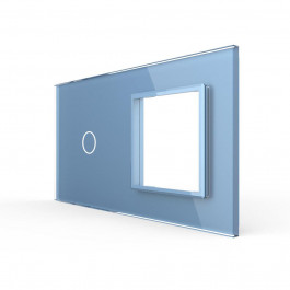Livolo Сенсорная панель выключателя 1 сенсор 1 розетка (1-0) голубой стекло (C7-C1/SR-19)