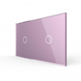 Livolo Сенсорная панель для выключателя 2 сенсора (1-1) розовый стекло (C7-C1/C1-17)