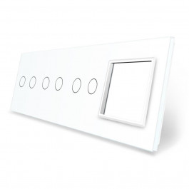Livolo Сенсорная панель выключателя 6 сенсоров и розетку (2-2-2-0) белый стекло (VL-P702/02/02/E-8W)