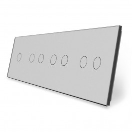 Livolo Сенсорная панель выключателя 7 сенсоров (1-2-2-2) серый стекло (VL-P701/02/02/02-8I)