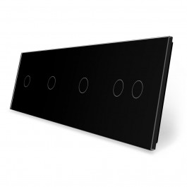 Livolo Сенсорная панель выключателя 5 сенсоров (1-1-1-2) черный стекло (VL-P701/01/01/02-8B)